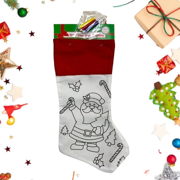 Christmas Stocking Color Your Own Stocking Kit With Fabric Markers 17 inches - Picture 14 of 14
